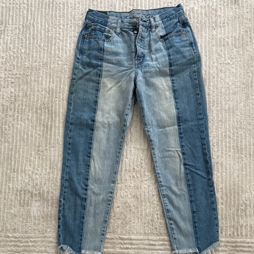 American Eagle Outfitters Two-Tone Vintage High-Rise Jeans